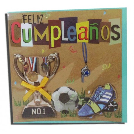 Tarjeta "Feliz Cumpleaños" Futbol