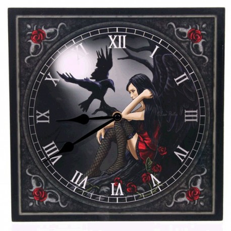 Reloj Pared Angel Oscuro c/Cuervo