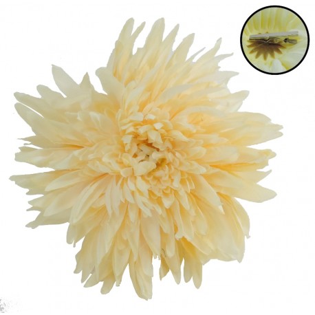 Cabeza de Crisantemo Ø16 cm Clip Beige