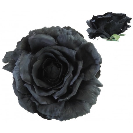 Cabeza de Rosa Ø16 cm Clip Negro