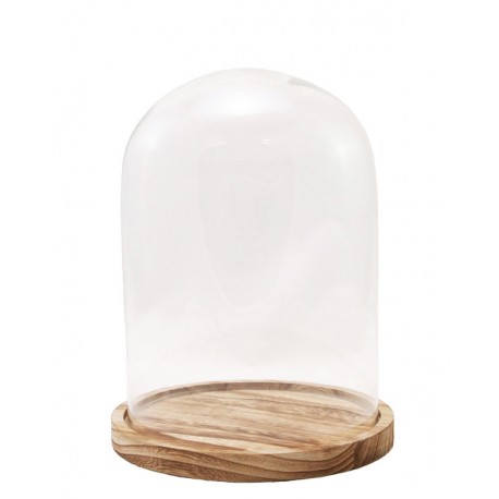 Fanal Decoración ↕27x Ø20cm base de maderac con vetas
