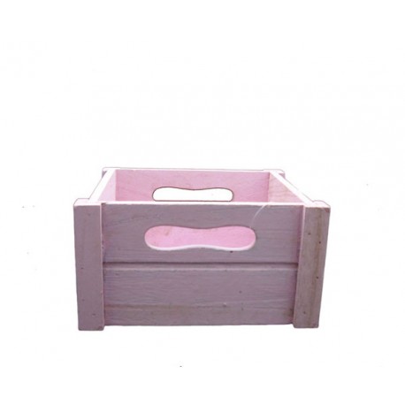 Caja Madera Cuadrada Rosa 20cmx10.5↨