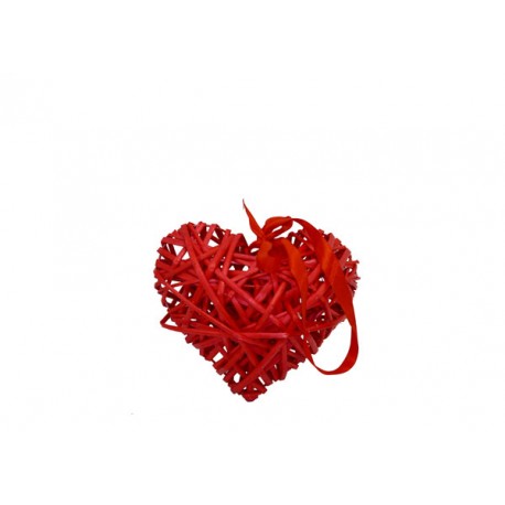 Corazón Mimbre ↨19cmx20.5cm Rojo