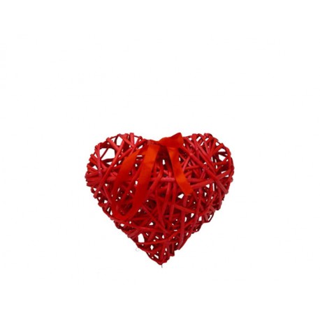 Corazón Mimbre ↨22cmx25cm Rojo
